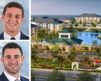Dwight Capital's Jack Tawil (top) and Elliot Haft (bottom), and a rendering of Emerald Bay in Hialeah, Fla.