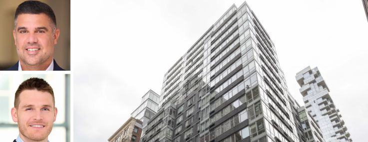 Atlantic Retail's Joe Mastromonaco (top), Evan Clements (center) and Colleen Morrissey (bottom) and 88 Leonard Street.