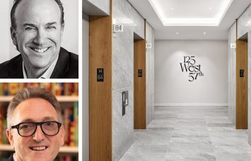 Alchemy-ABR's Joel Breitkopf (top), Cain's Jonathan Goldstein (bottom), and a rendering of inside 125 West 57th Street.