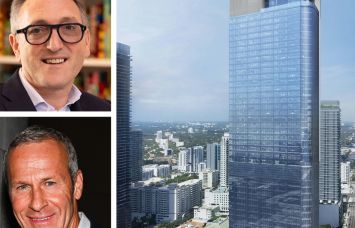 Cain's Jonathan Goldstein (top), OKO Group's Vladislav Doronin (bottom) and 830 Brickell in Miami.