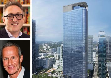 Cain's Jonathan Goldstein (top), OKO Group's Vladislav Doronin (bottom) and 830 Brickell in Miami.