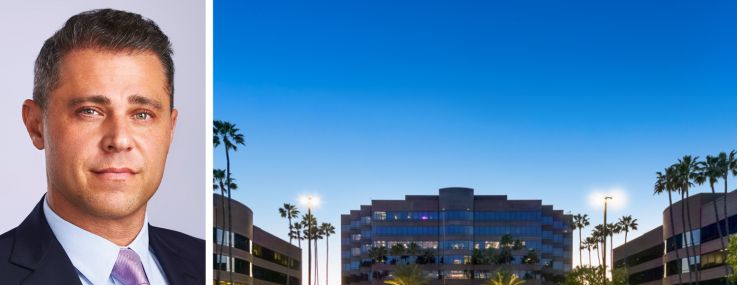 Newmark's Jonthan Firestone and Orange City Square in Orange, Calif.
