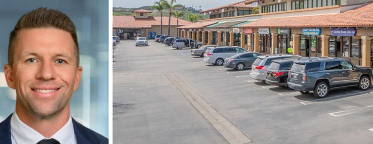 Westwood Financial Chief Financial Officer Juyuan Wei (top) and CEO KC Bills (bottom), and Plaza Del Rio in San Juan Capistrano, Calif.