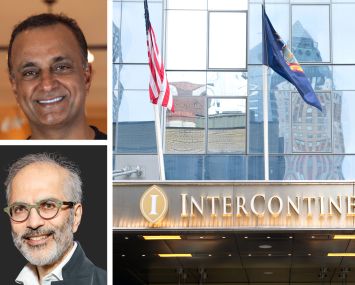 Gencom’s Karim Alibhai (top), Highgate's Mahmood Khimji (bottom), and the InterContinental New York Times Square.