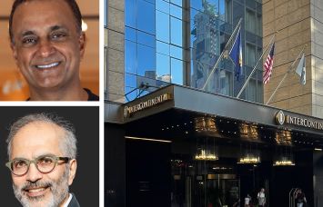 Gencom’s Karim Alibhai (top), Highgate's Mahmood Khimji (bottom), and the InterContinental New York Times Square.