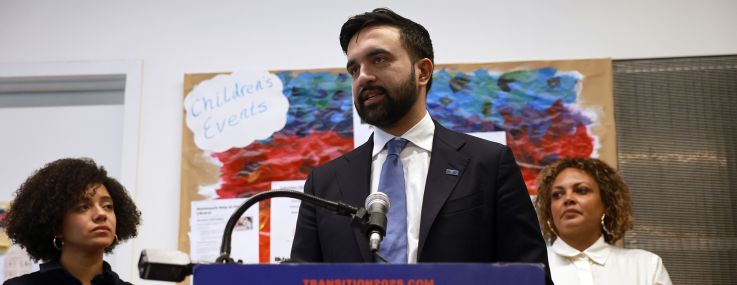 Mayor-elect Zohran Mamdani speaks to members of the media.