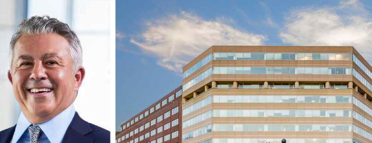 LaSalle Investment's Mark Gabbay (top) and Brad Gries (bottom) and 1 Thomas Circle NW, Washington, D.C.