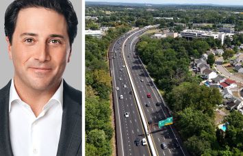 Ares Management's Michael Arougheti and the Garden State Parkway in northern New Jersey.