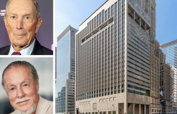Bloomberg's Michael Bloomberg (top), Global Holdings' Eyal Ofer (bottom), and 120 Park Avenue.
