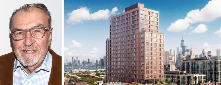Monadnock Development's Nick Lembo and a rendering of 155 Third Street, Brooklyn.