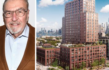Monadnock Development's Nick Lembo and a rendering of 155 Third Street, Brooklyn.
