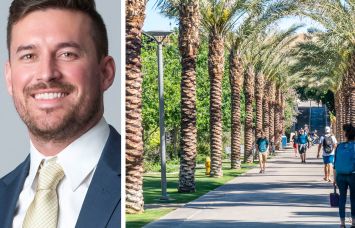 Affinius Capital's Tyler Figley and the Arizona State University, Tempe campus.