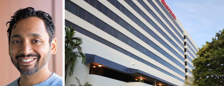 Bridgeton founder Atit Jariwala and the Sheraton Miami Airport Hotel.