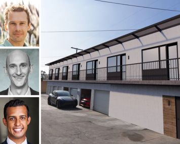 LWK Partners' Austin Nissly (top), Mark Lecocq (center), and Matt Carney (bottom), and 5000 Radford Avenue, Valley Village, Calif.