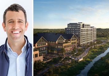 AJ Capital's Ben Weprin and a rendering of The Residences at Belle Meade Village, Nashville.