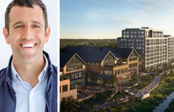 AJ Capital's Ben Weprin and a rendering of The Residences at Belle Meade Village, Nashville.