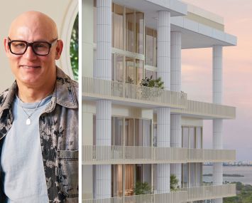 DACRA's Craig Robins and a rendering of Miami Design Residences.