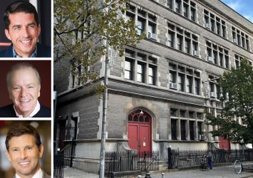 Rockefeller Group's Daniel Moore (top), Atlas Capital Group's Jeffrey Goldberger (center) and Andrew Cohen, and 200 West 97th Street.