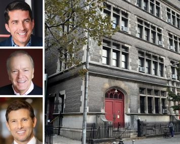 Rockefeller Group's Daniel Moore (top), Atlas Capital Group's Jeffrey Goldberger (center) and Andrew Cohen, and 200 West 97th Street.
