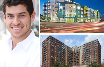 JRK's Danny Lippman (left), C on Pico, Los Angeles, Calif. (top center), 77 Park Avenue, Hoboken, N.J. (bottom center), and Centennial, Seattle.