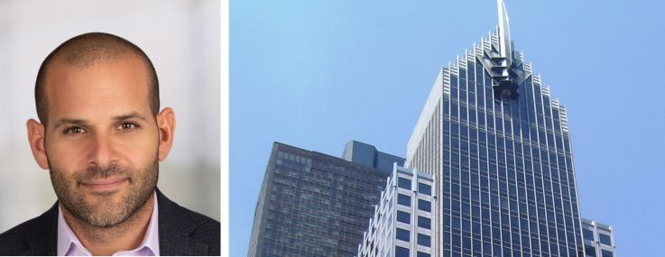 Savills' Scott Bogetti (top), JLL's David Kleiner (bottom) and 320 Park Avenue.