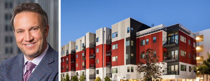 Waterton CEO David Schwartz and Sorrel at Warner Center, Woodland Hills, Calif.