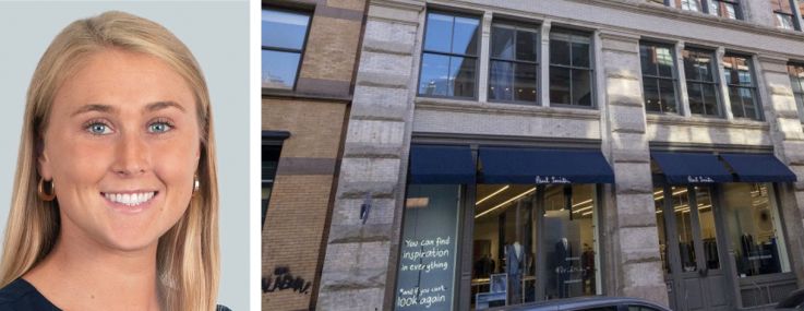 CBRE's David Stockel (top) and Taylor Walker (bottom), and 134 Spring Street.