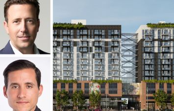 Rilea Group's Diego Ojeda (top), Franklin Street's Javier Herrera (bottom), and a rendering of Mohawk at Wynwood, Miami.