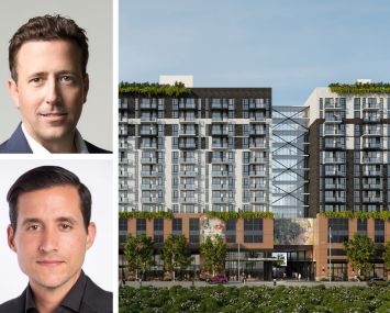 Rilea Group's Diego Ojeda (top), Franklin Street's Javier Herrera (bottom), and a rendering of Mohawk at Wynwood, Miami.