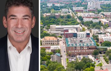 Doug Faron of Westlight Capital and an aerial view of Gainesville, Fla.