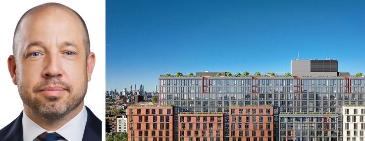 Greystone Capital Advisors' Drew Fletcher and a rendering of 1057 Atlantic Avenue, Brooklyn.