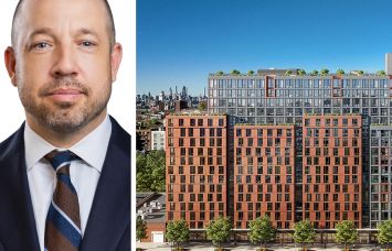 Greystone Capital Advisors' Drew Fletcher and a rendering of 1057 Atlantic Avenue, Brooklyn.
