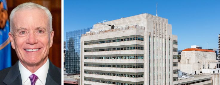 Ed Forst, administrator of the General Services Administration, and 145 South Spring Street, Los Angeles.