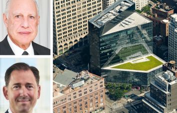 Edward J. Minskoff Equities' Edward Minskoff (top), LaSalle Investment Management's Brad Gries (bottom) and 51 Astor Place.