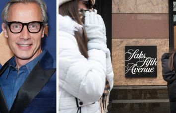 Saks Global newly appointed CEO Geoffroy van Raemdonck and a Saks Fifth Avenue store.