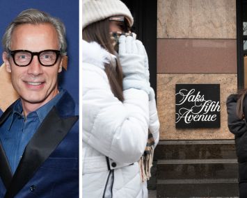 Saks Global newly appointed CEO Geoffroy van Raemdonck and a Saks Fifth Avenue store.