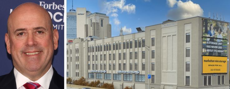 Carlyle Group CEO Harvey Schwartz and a Manhattan Mini Storage location.