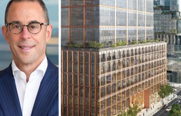Related Companies' Jeff Blau and a rendering of 70 Hudson Yards.