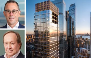 Related Companies' Jeff Blau (top), Oxford Property Group's Dean Shapiro (bottom), and a rendering of 70 Hudson Yards.