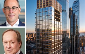 Related Companies' Jeff Blau (top), Oxford Property Group's Dean Shapiro (bottom), and a rendering of 70 Hudson Yards.