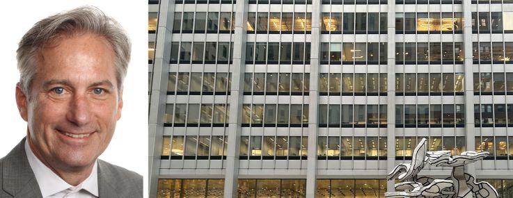 JLL's John Wheeler and 28 Liberty Street.