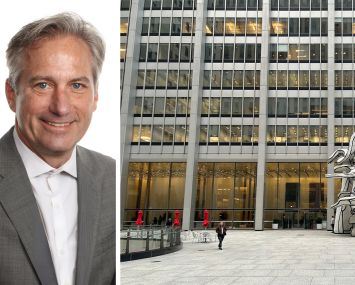 JLL's John Wheeler and 28 Liberty Street.