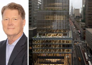 Jonathan Foster, CEO of Angeles Wealth Management, and a rendering of 665 Fifth Avenue.