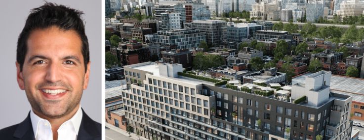 Jonathan Zamir, founder and CEO of Keystone Equities and a rendering of Nova Astoria.