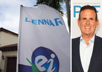 A Lennar Corporation sign flies outside a home in Florida, and Lennar co-CEO Stuart Miller.