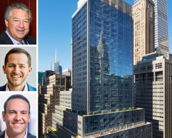 SL Green's Marc Holliday (top) and Harrison Sitomer (center), Rockpoint's Dan Domb (bottom), and 100 Park Avenue.