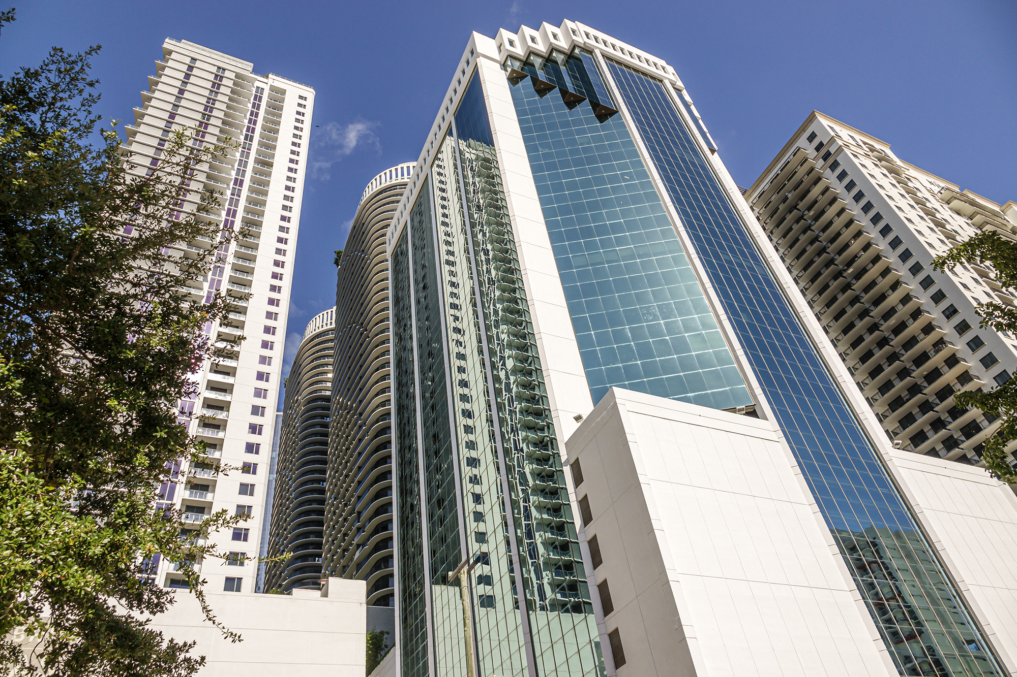 Commercial buildings in Brickell Financial District, Miami.