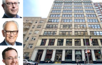 Avison Young's Michael Gottlieb (top), Joel Wechsler (center) and Patrick Steffens (bottom), and 220 West 19th Street.