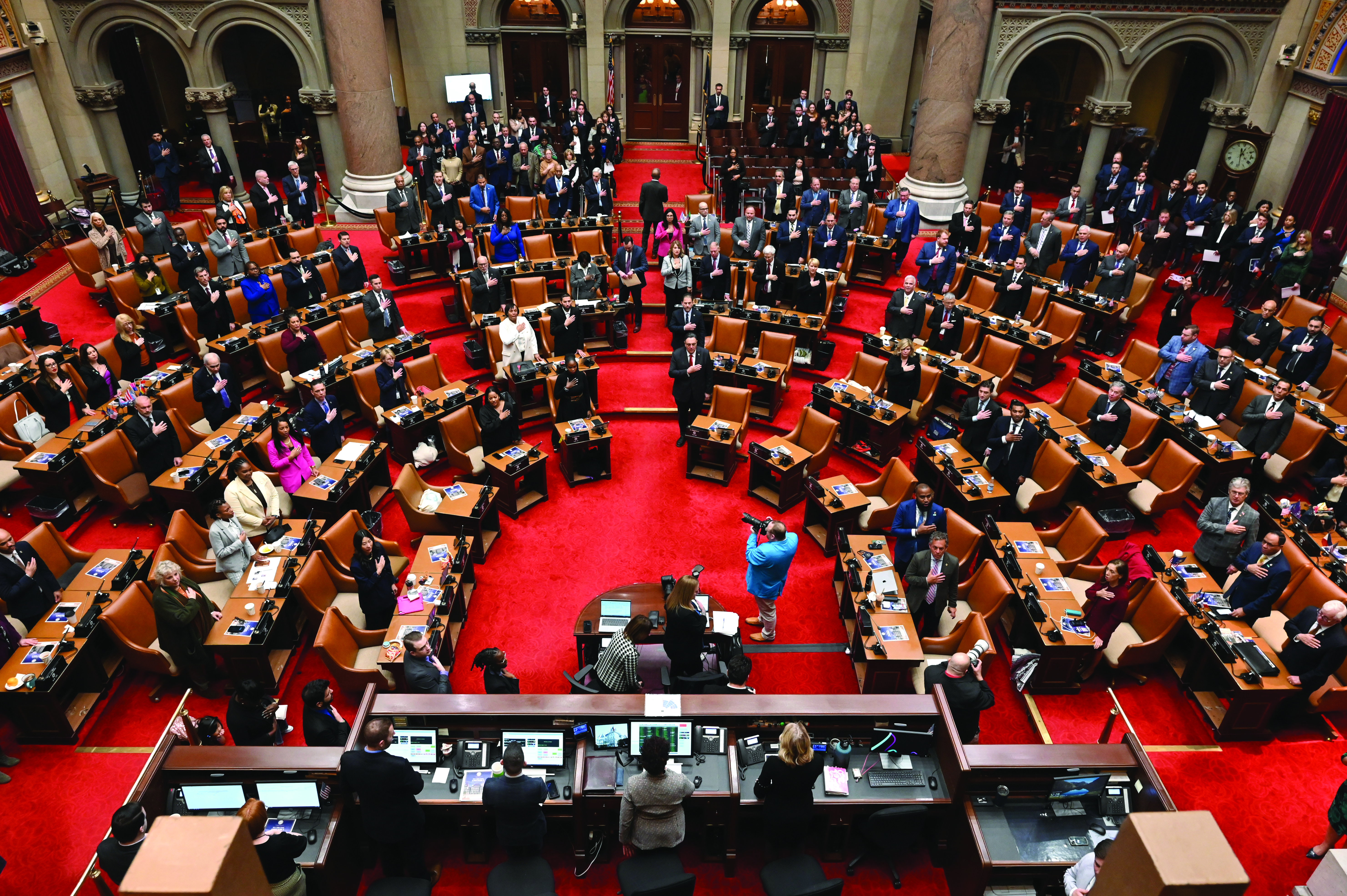 The New York State Assembly in session in January.