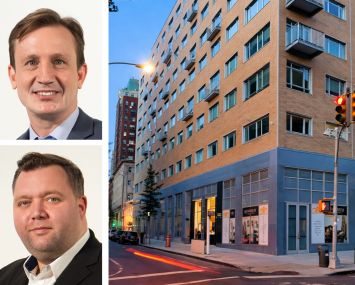 Verada Retail's Nathaniel Mallon (top) and David Dubinsky (bottom), and 168 Montague Street, Brooklyn.